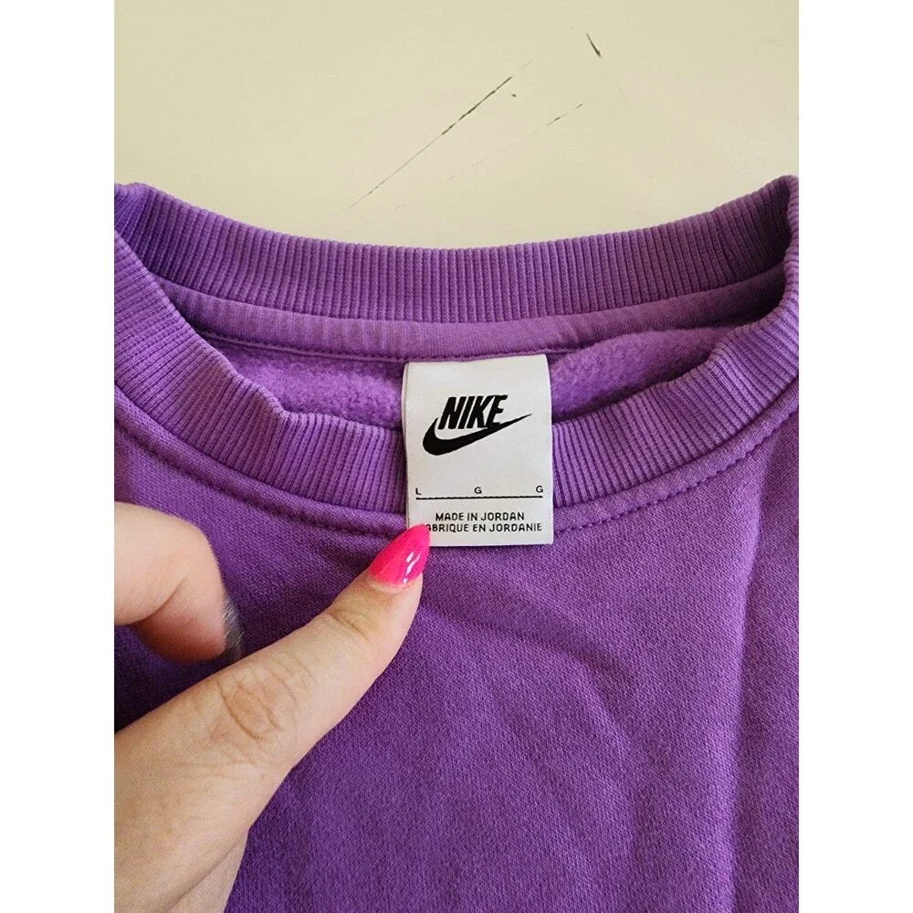 Nike Girls Fleece Crewneck Sweatshirt Youth Fuchsia Big Girls' Boxy Oversize L